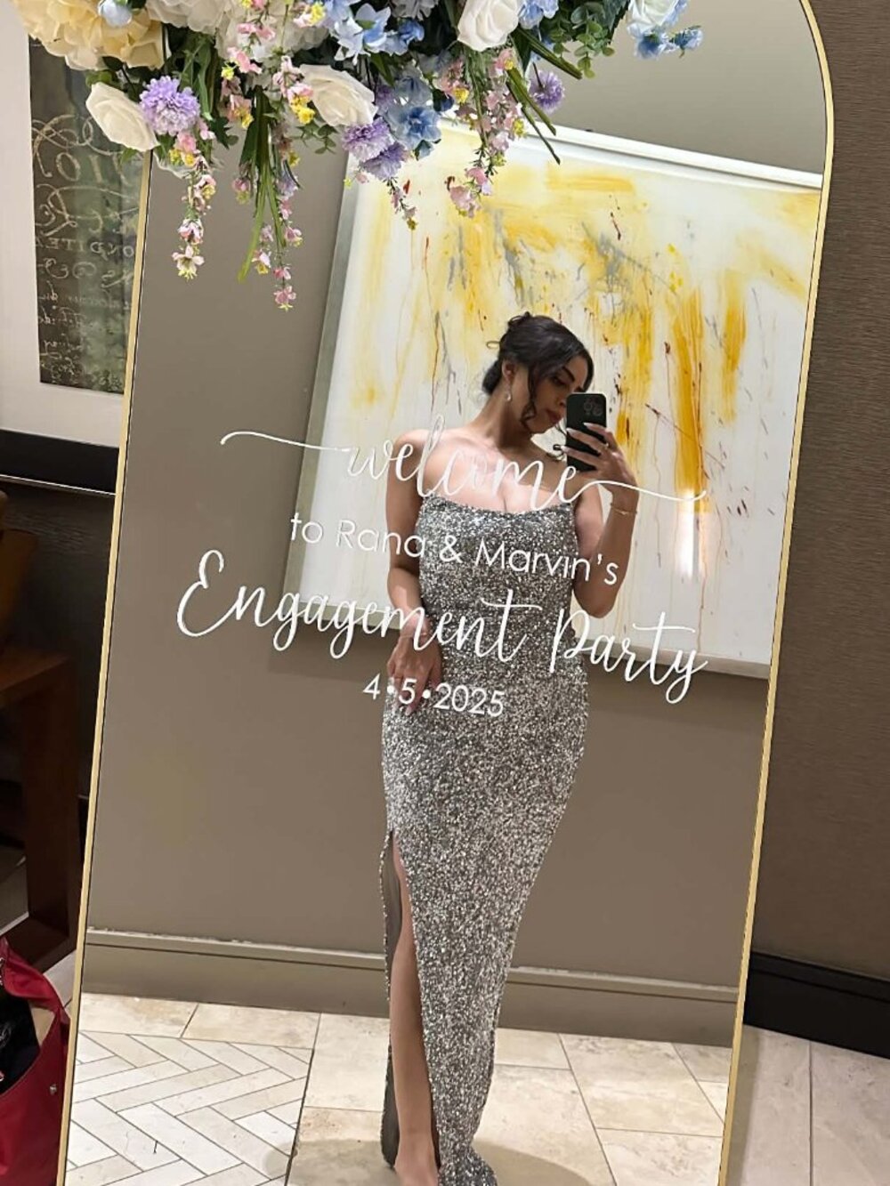 Embellished Corset Gown in Silver